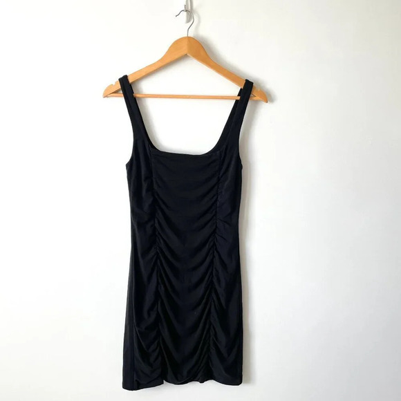 Aritzia Wilfred Ruched Lydia Mini Dress Black Size Medium - Picture 5 of 9
